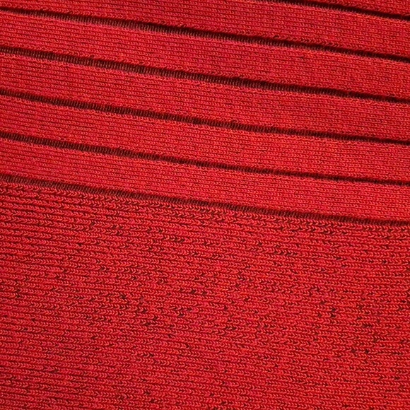 Bisou Bisou Off the Shoulder Red-Black Long Waisted Sweater - Picture 8 of 8